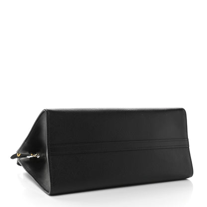 Prada Saffiano Cuir Calfskin Medium Monochrome Top Handle Tote Black 4 of 12