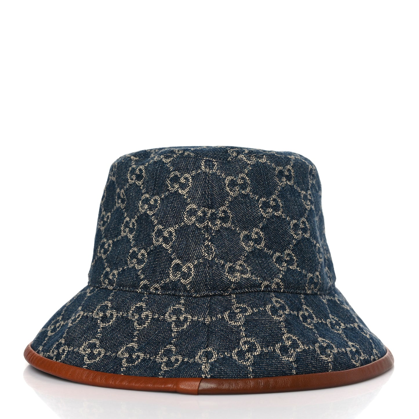 Washed Jacquard Denim Nappa GG Monogram Oscar Bucket Hat M Denim Cuir