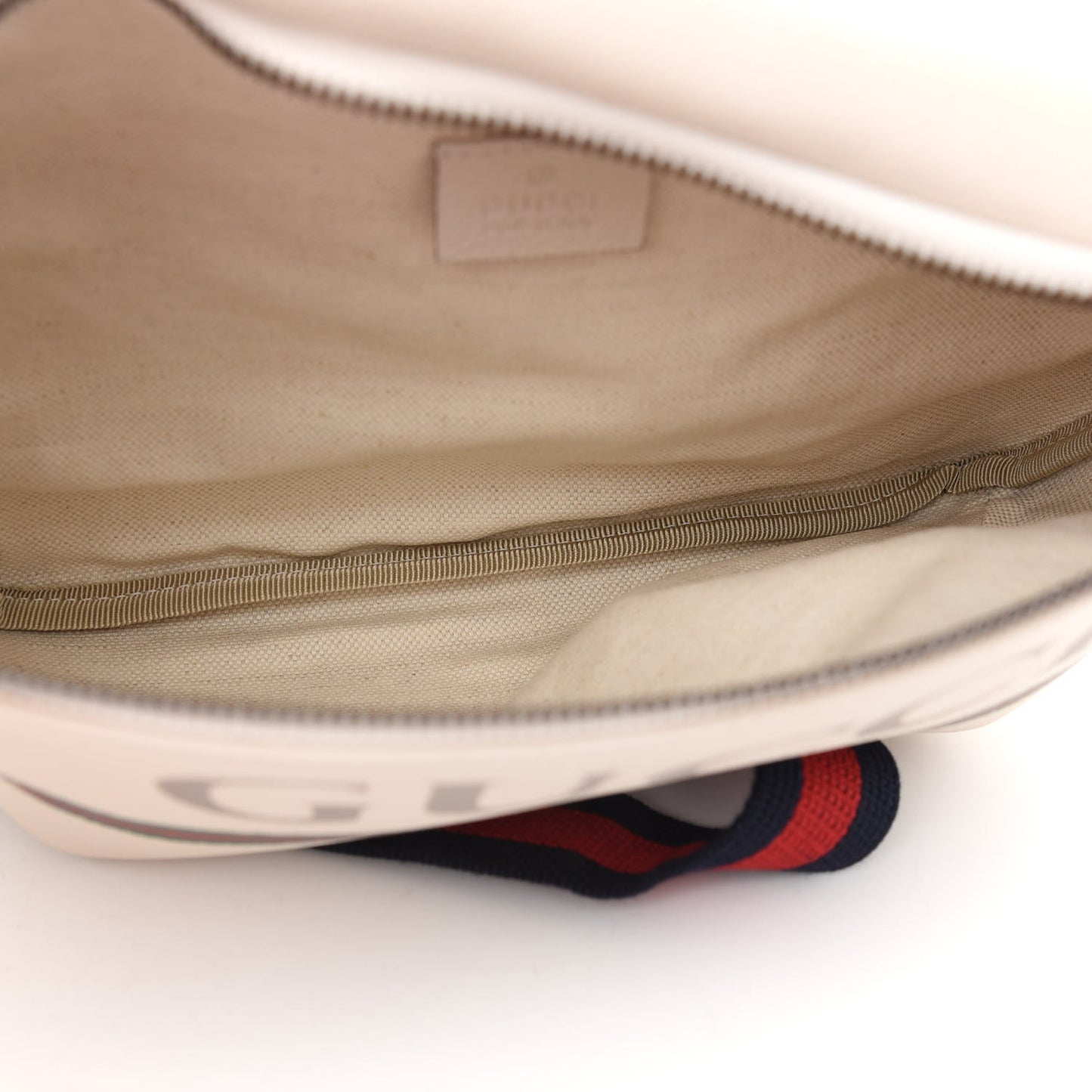 Grained Calfskin Logo Belt Bag White
