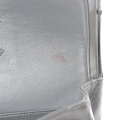 Chanel Metallic Lambskin Quilted Medium Double Flap Silver 6 of 10