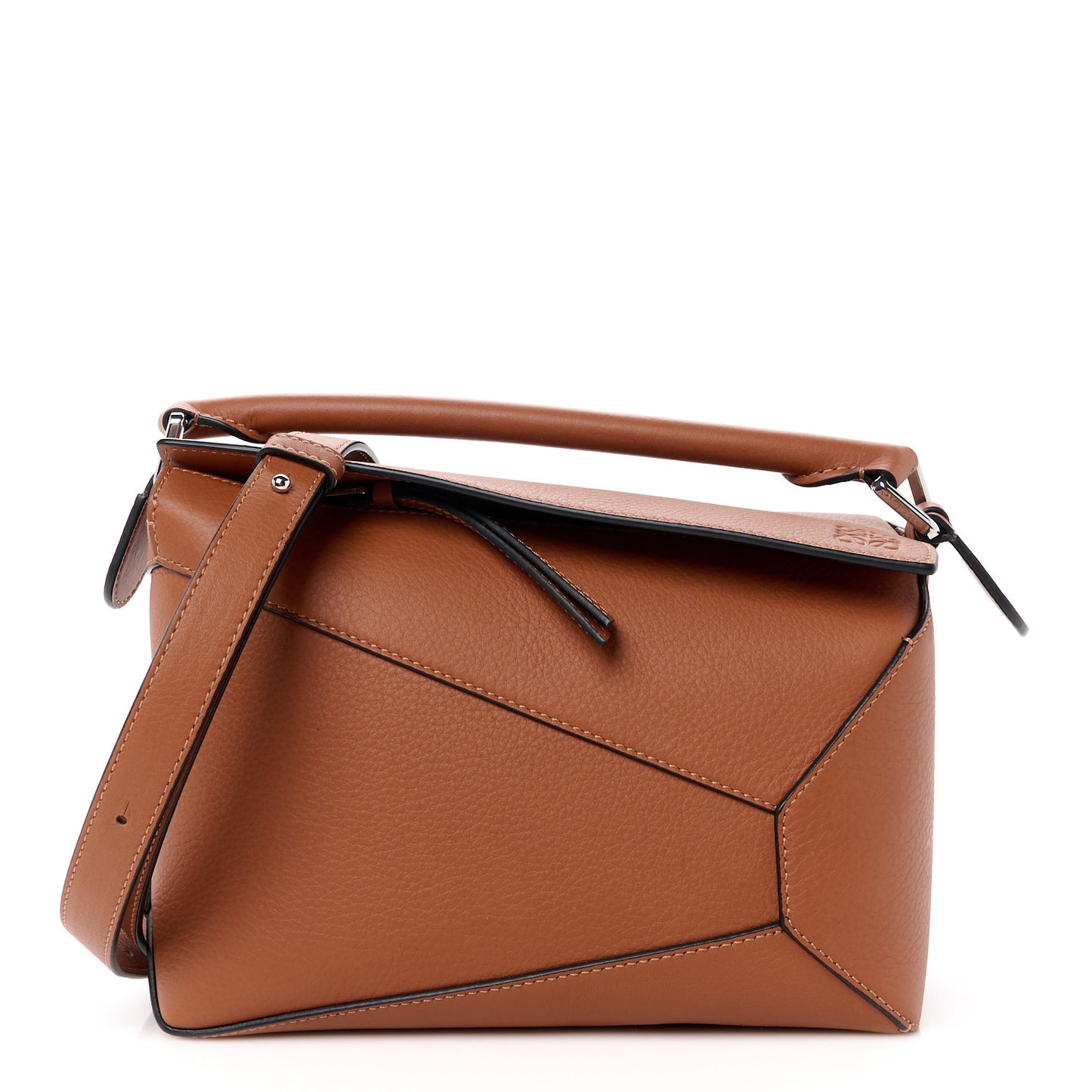 Calfskin Small Puzzle Edge Bag Tan
