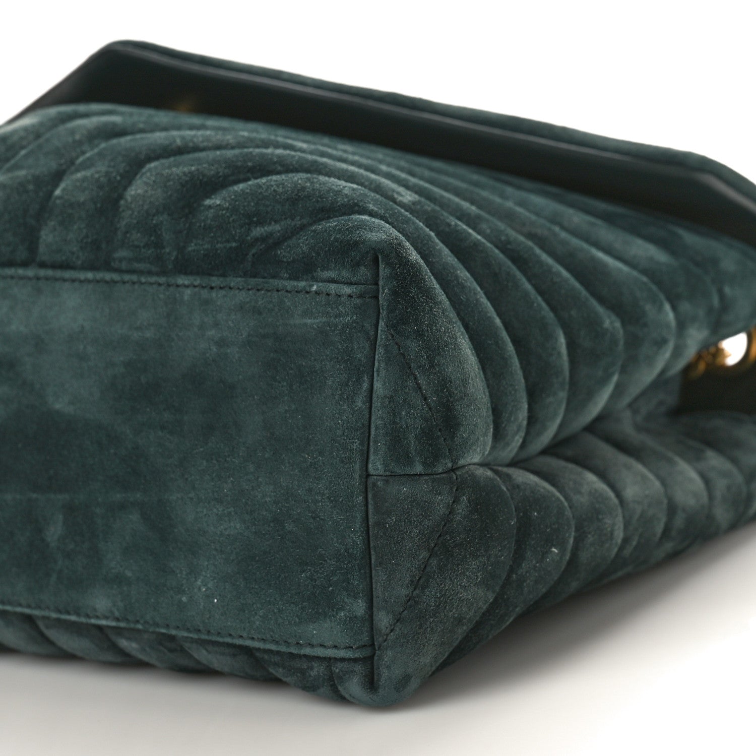 Saint Laurent Suede Y Quilted Monogram Medium Loulou Chain Satchel Deep Green 8 of 8