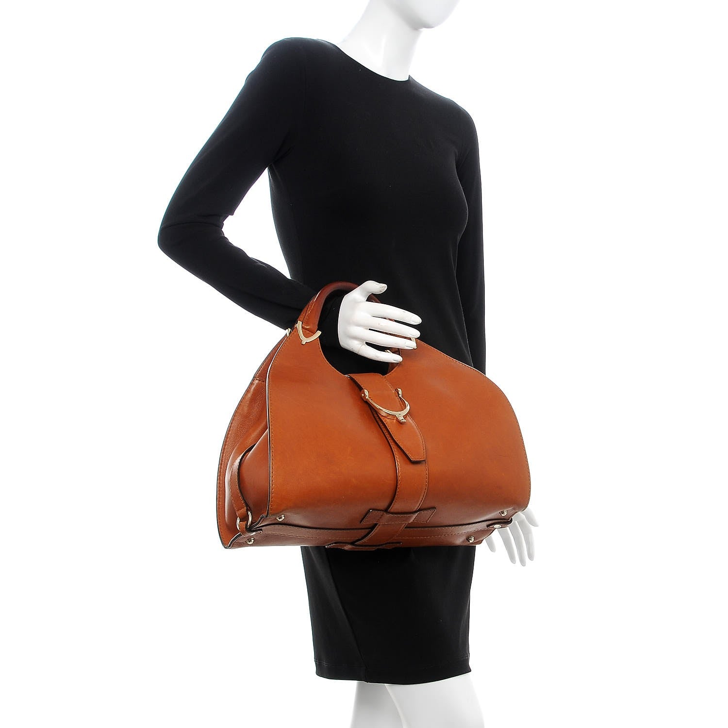 Gucci Calfskin Medium Stirrup Top Handle Bag 2 of 23