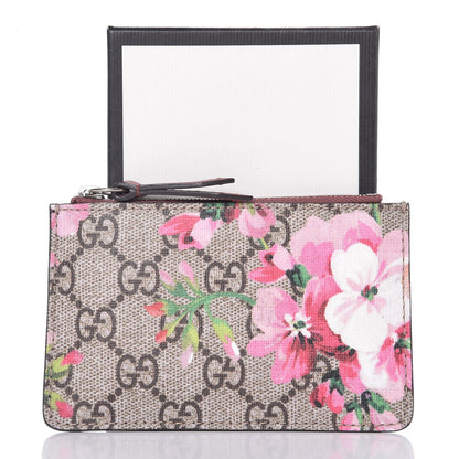 Gucci GG Supreme Monogram Blooms Key Ring Coin Case Beige Multicolor Dry Rose 7 of 7