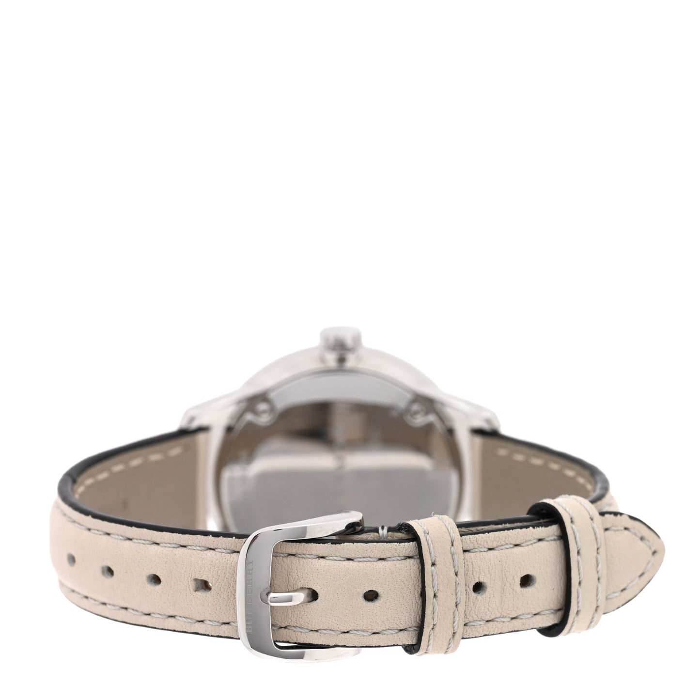 Stainless Steel Calfskin Diamond 32mm Classic Round Quartz Watch Taupe BU10105