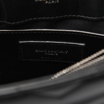 Saint Laurent Calfskin Y Quilted Monogram Small Loulou Chain Satchel Black 9 of 21