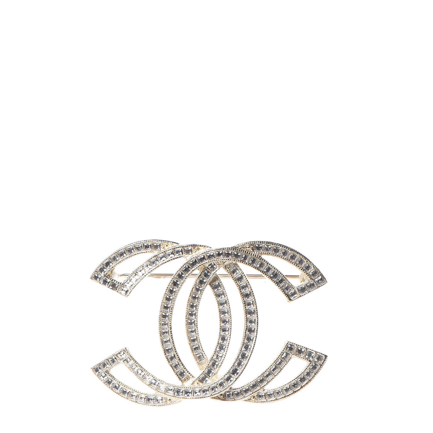 Crystal CC Brooch Light Gold