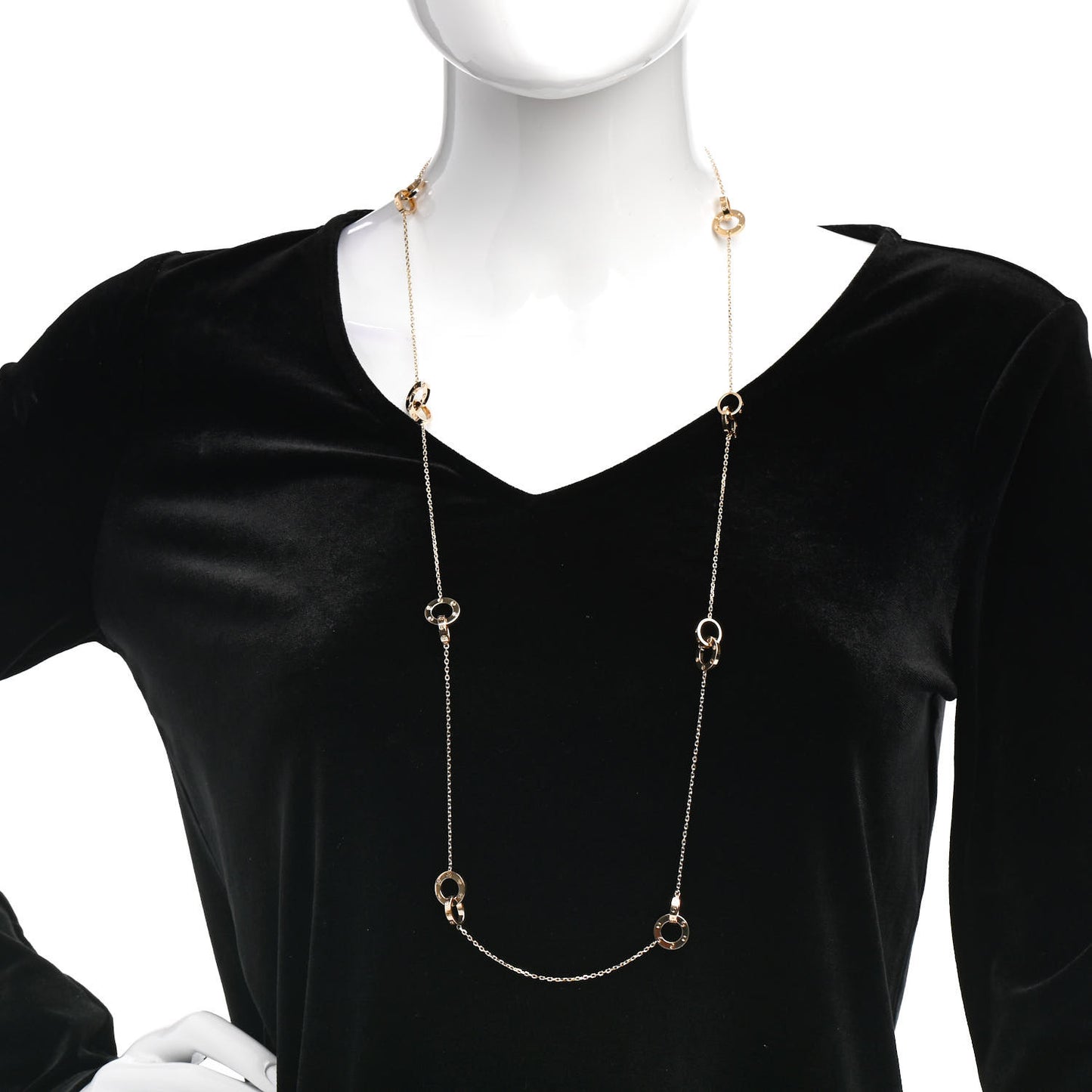 18K Yellow Gold LOVE Long Station Necklace