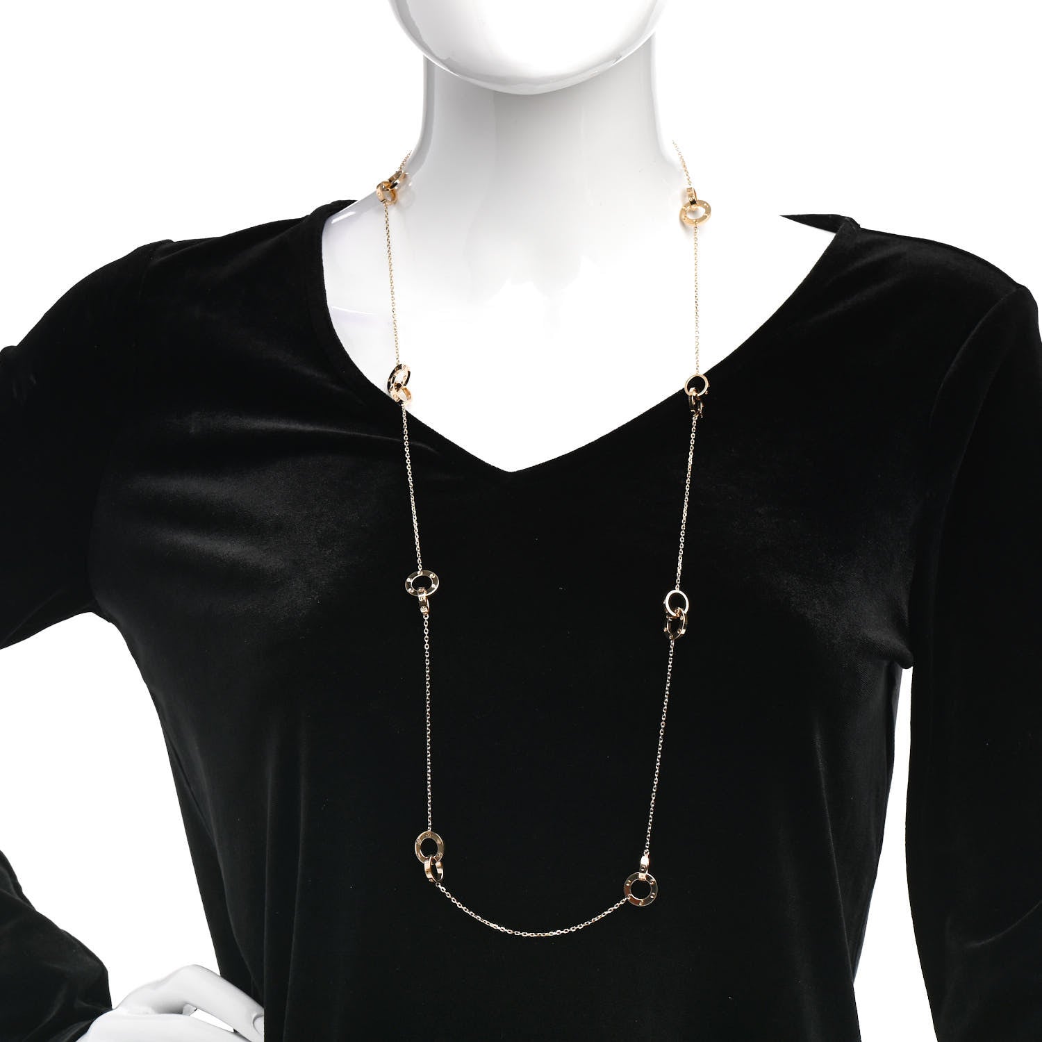 Cartier 18K Yellow Gold LOVE Long Station Necklace 2 of 4