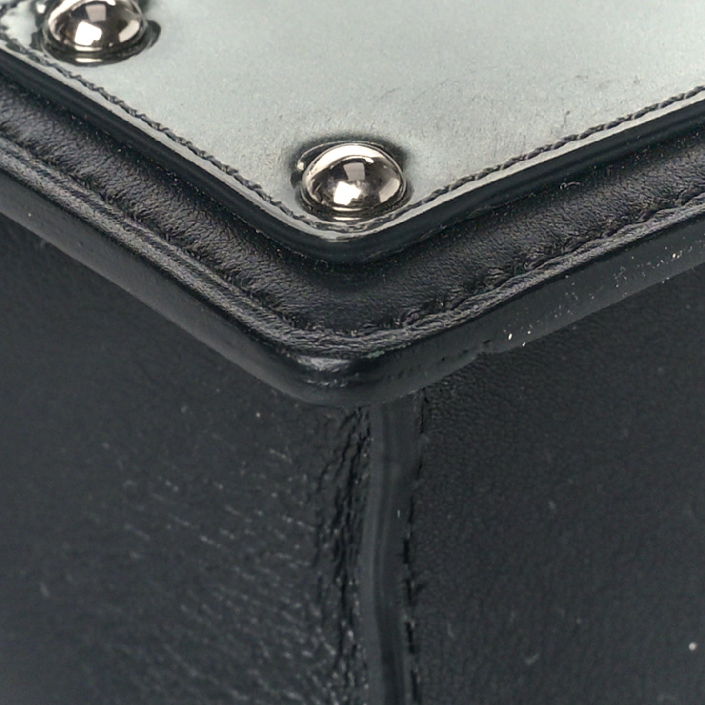 Calfskin Mini Iron Shield Madame Crossbody Black Silver