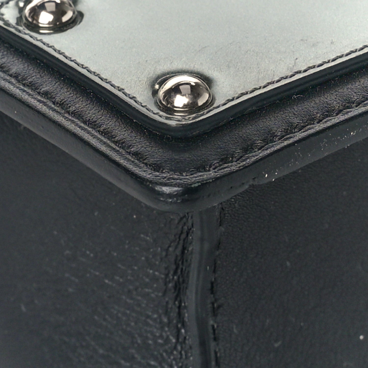 Delvaux Calfskin Mini Iron Shield Madame Crossbody Black Silver 8 of 9