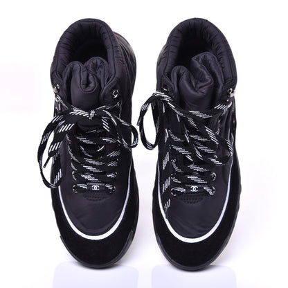 Chanel Fabric Suede Womens CC Sneakers 39 Black 5 of 9