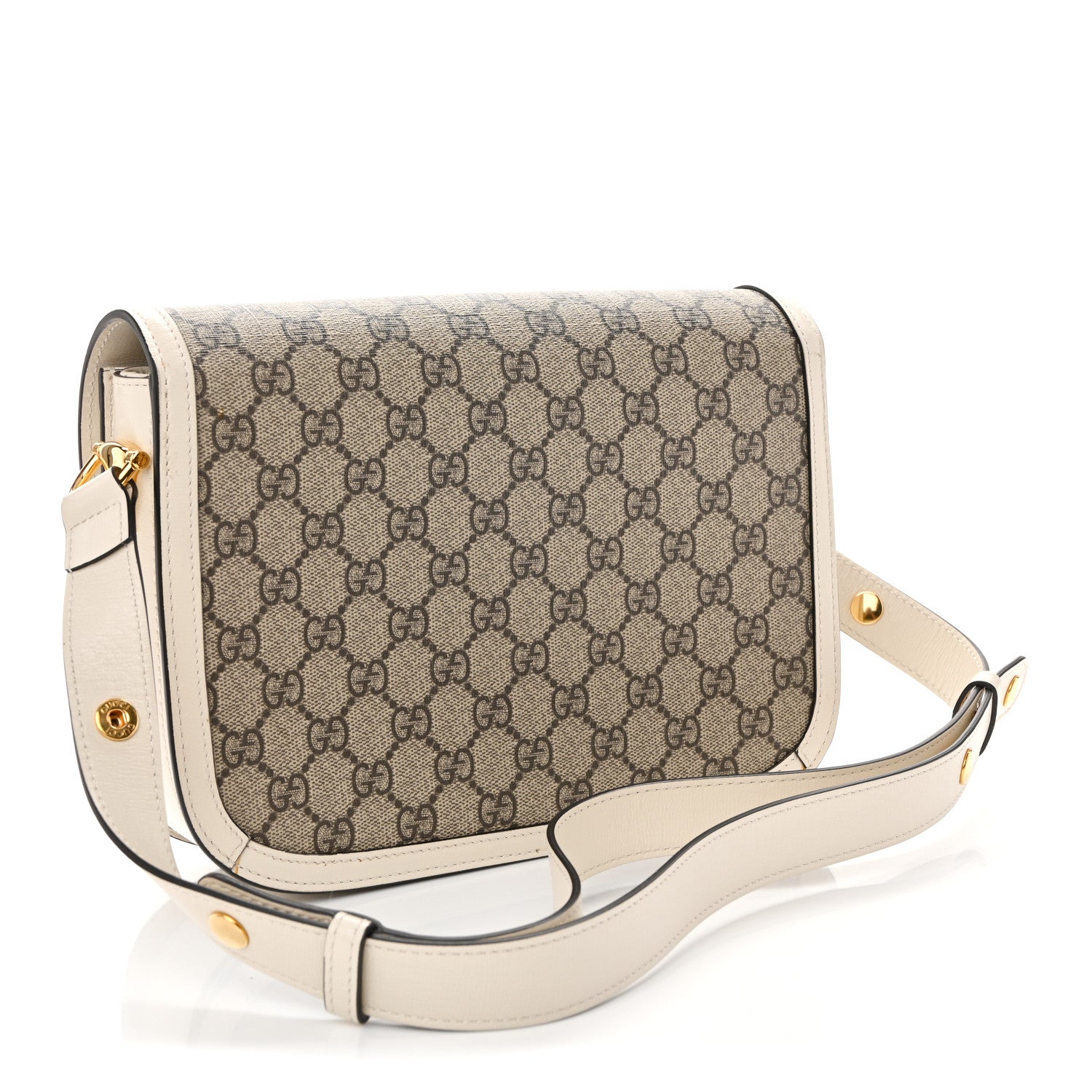 Gucci GG Supreme Monogram Horsebit 1955 Shoulder Bag Beige Mystic White 3 of 12