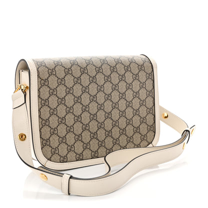 Gucci GG Supreme Monogram Horsebit 1955 Shoulder Bag Beige Mystic White 3 of 12