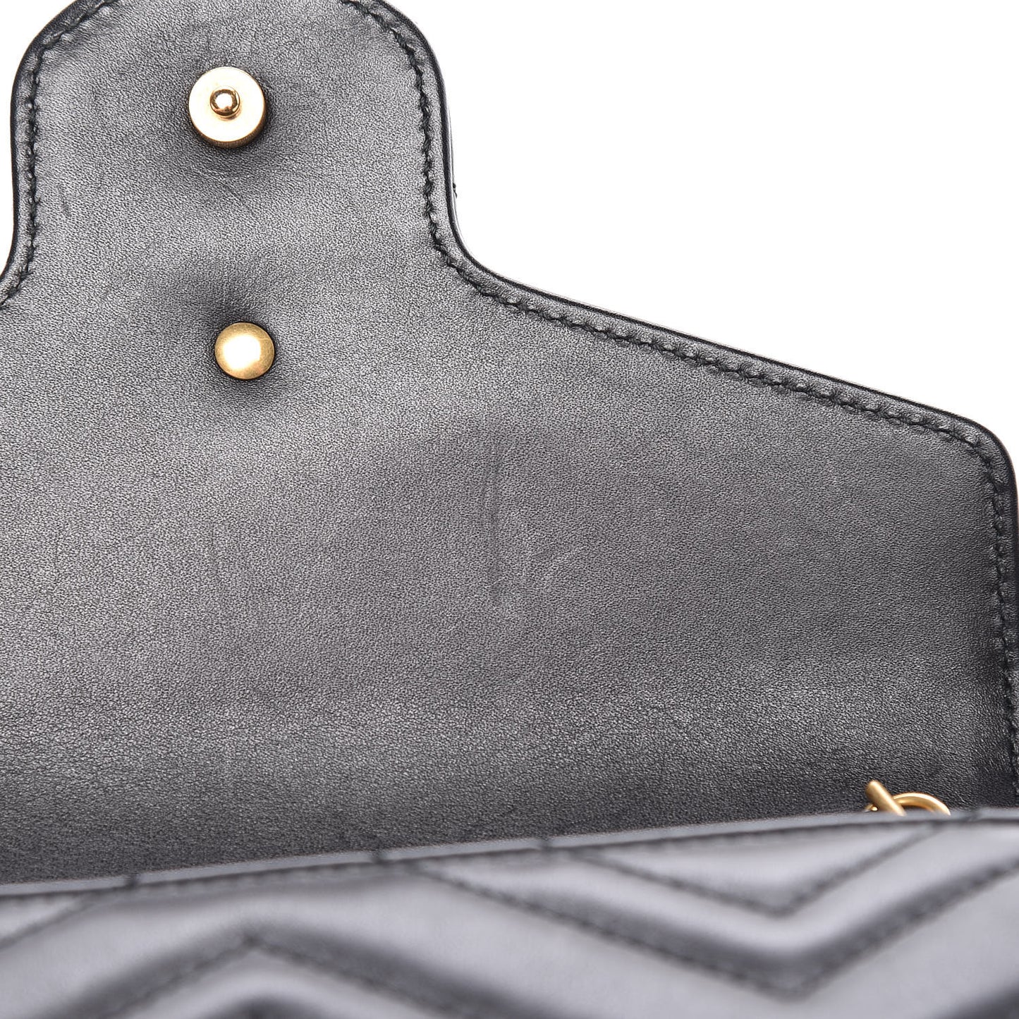 Calfskin Matelasse GG Marmont Chain Wallet Black