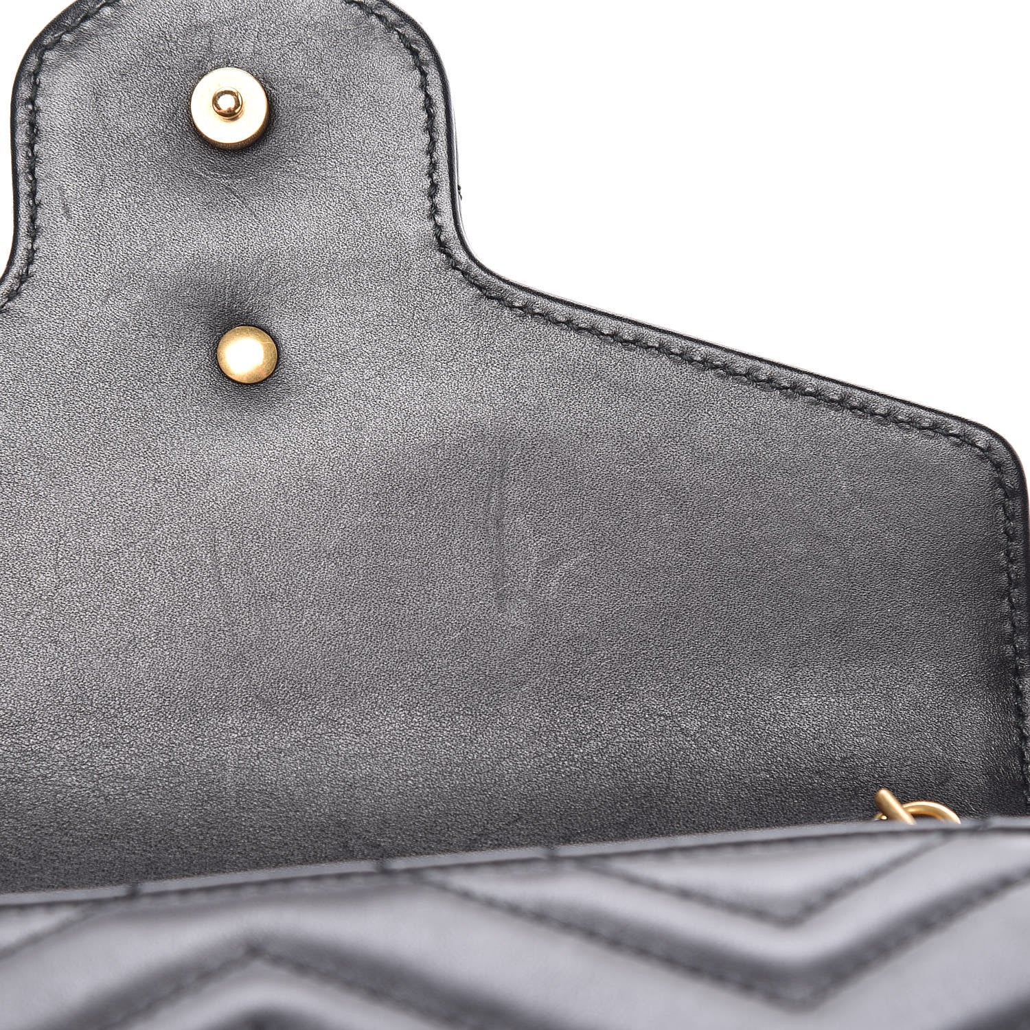 Gucci Calfskin Matelasse GG Marmont Chain Wallet Black 11 of 13