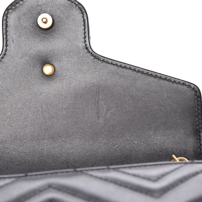 Gucci Calfskin Matelasse GG Marmont Chain Wallet Black 11 of 13