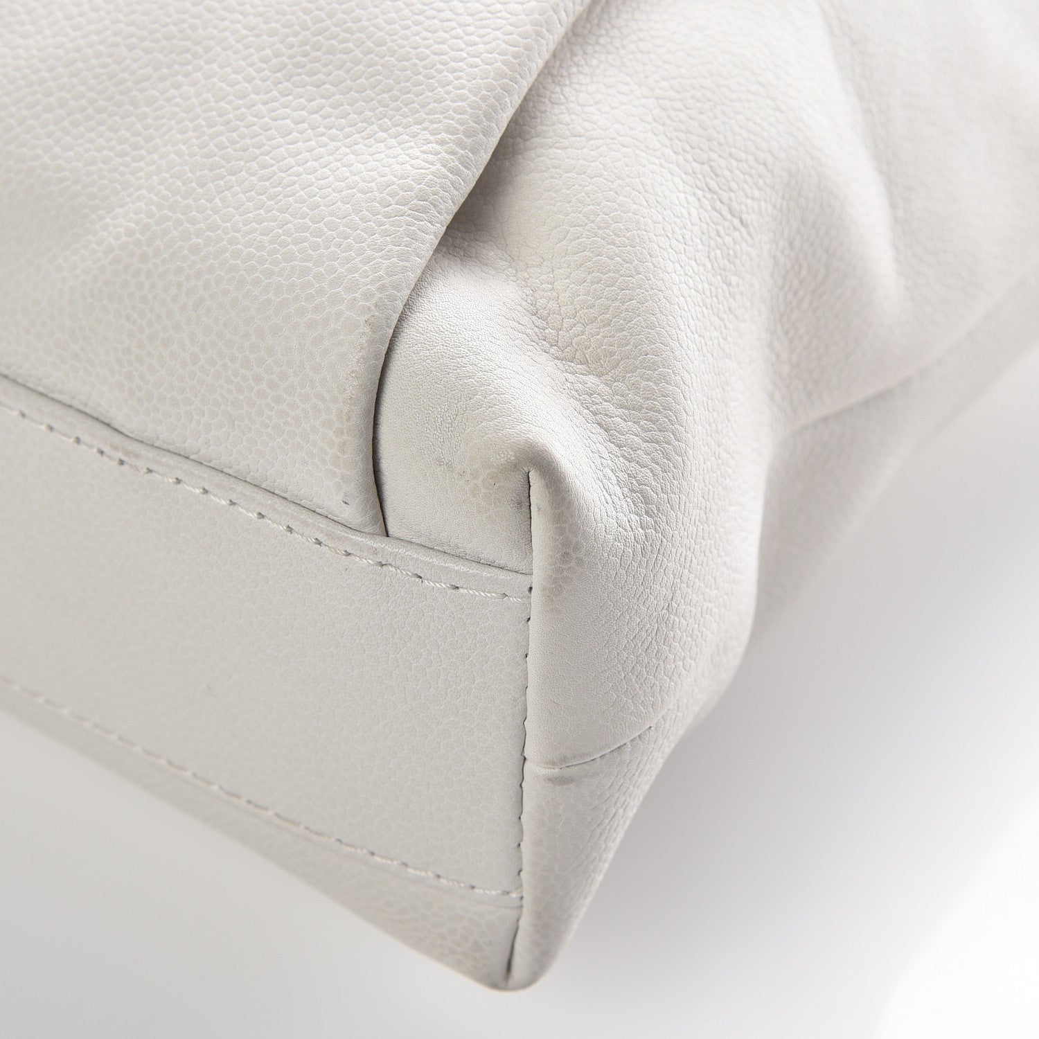 Chanel Caviar Large CC Tuck Tote Ivory 13 of 20