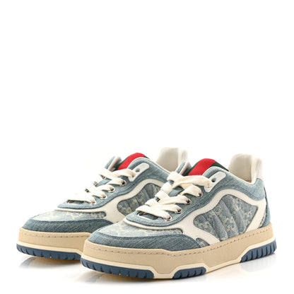Gucci Denim GG Monogram Womens Re-Web Sneakers 35 Light Blue 4 of 11