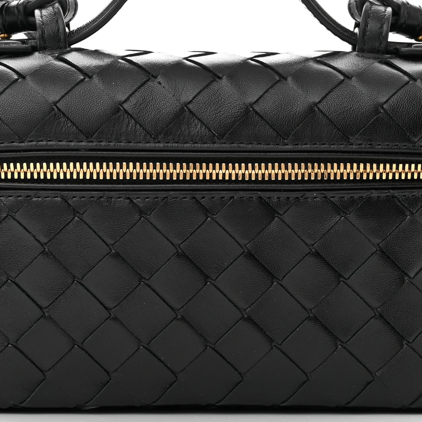 BOTTEGA VENETA Calfskin Intrecciato Bang Bang Vanity Case Black