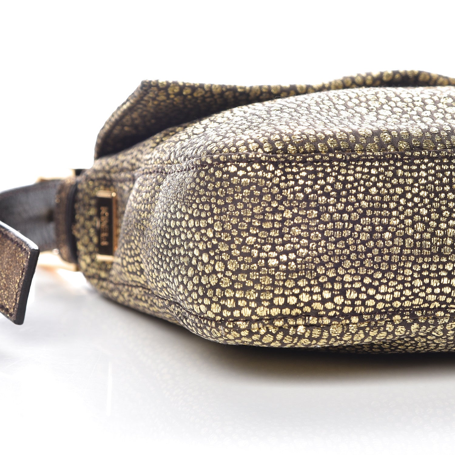 Fendi Metallic Canvas Baguette Gold 8 of 10