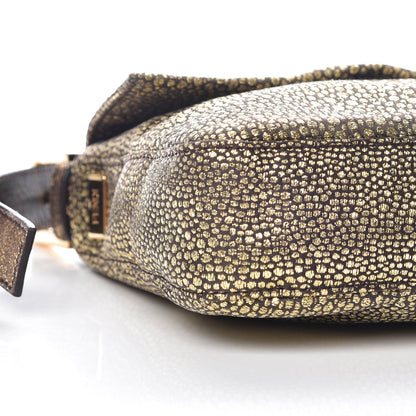 Fendi Metallic Canvas Baguette Gold 8 of 10