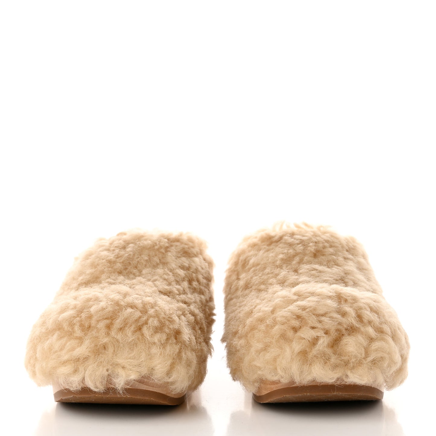 Shearling Lambskin Clogs 41 Beige