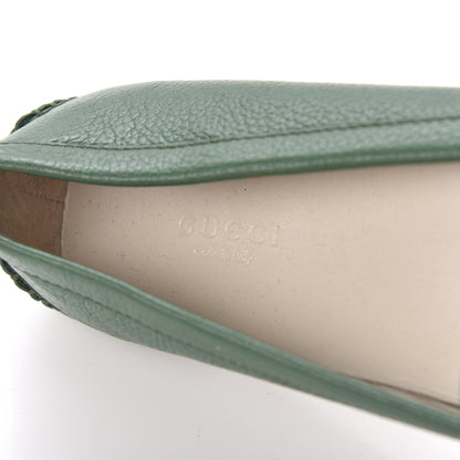 Gucci Calfskin Womens Driver Loafers 36.5 Green 7 of 8