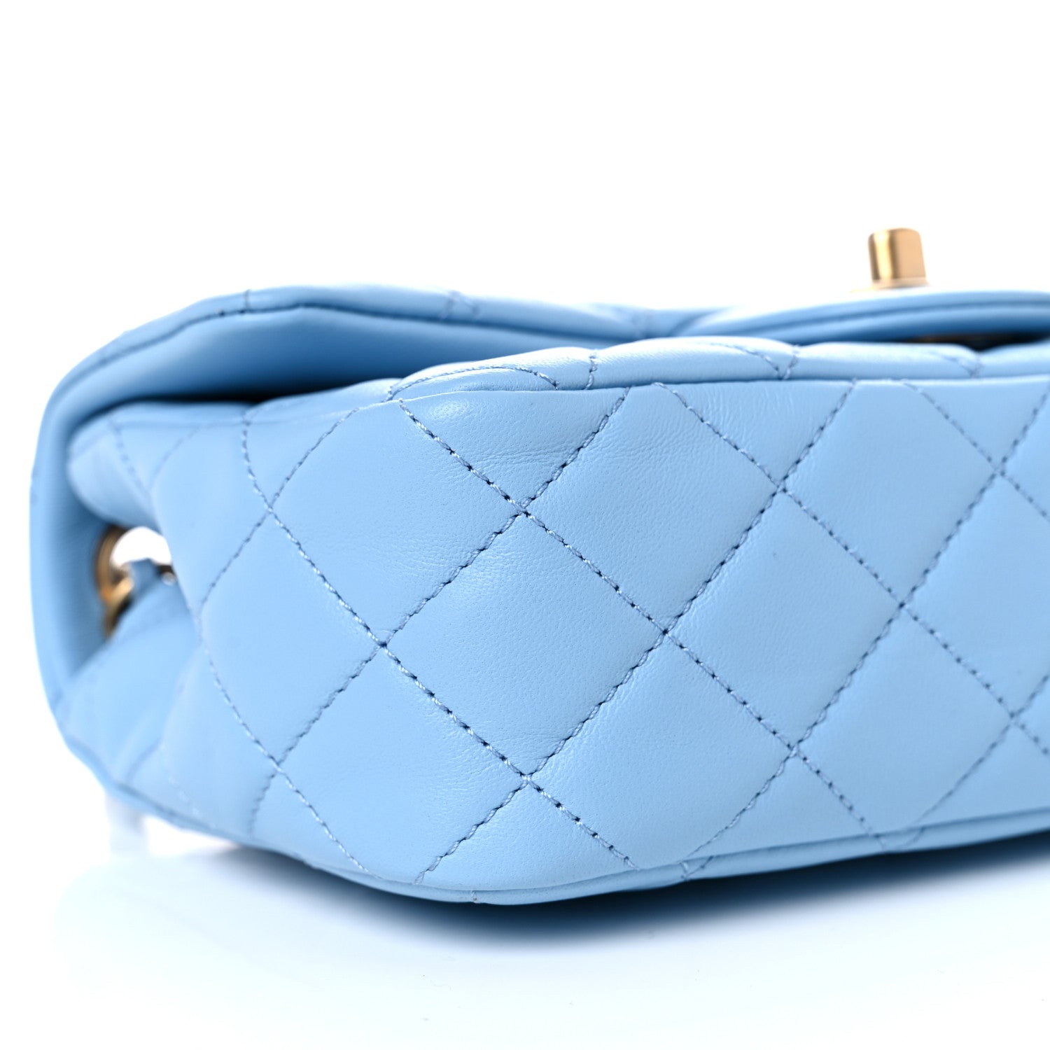 Chanel Lambskin Quilted Mini Rectangular Pearl Crush Flap Light Blue 8 of 9
