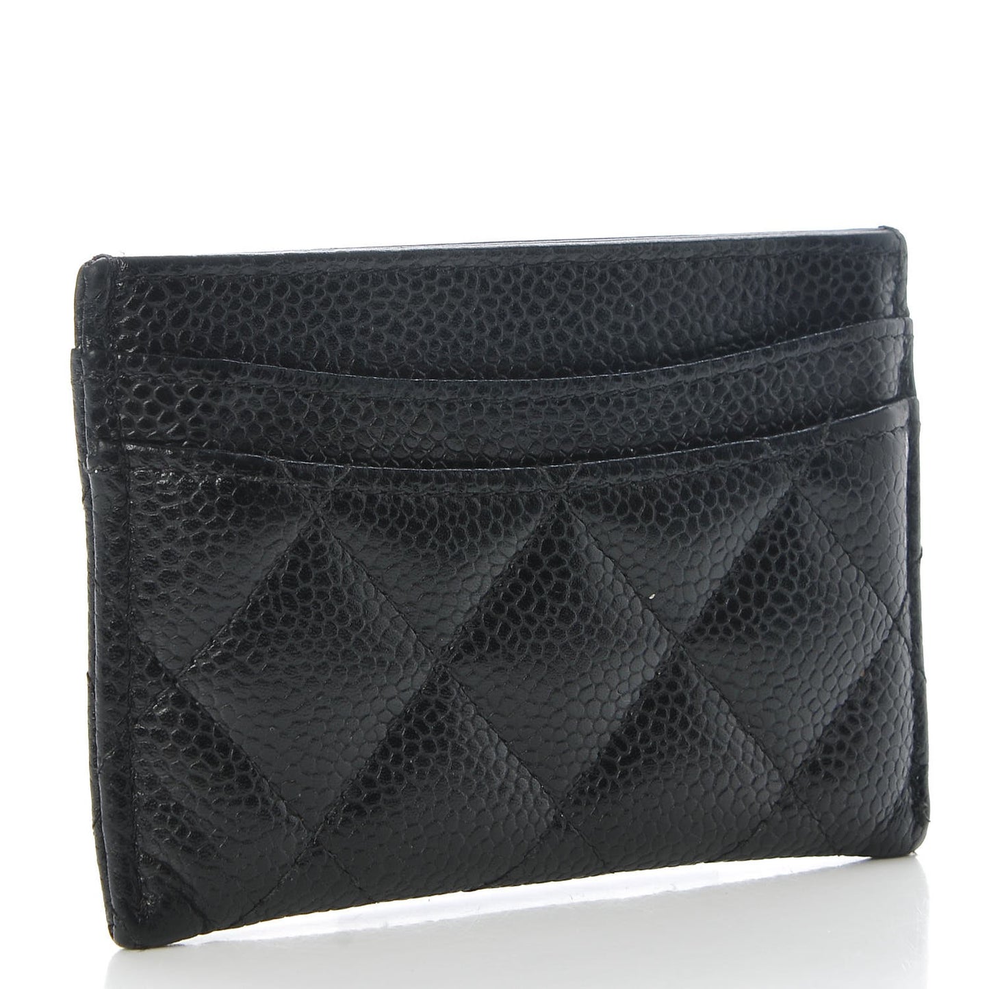 Caviar Quilted Card Holder Black