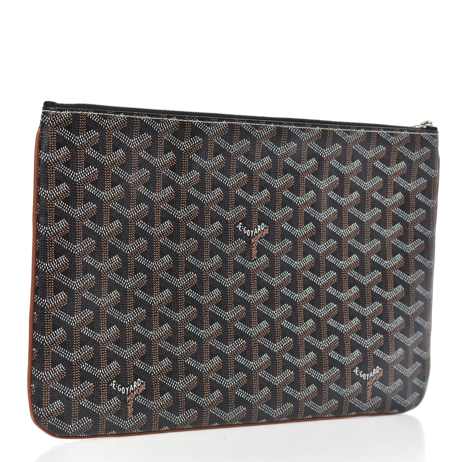 Goyard Goyardine Senat Pochette MM Black Gold 3 of 9