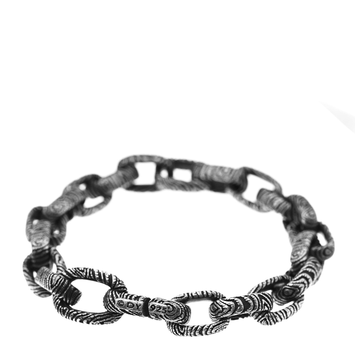 David Yurman Sterling Silver 10mm Ironwood Oval Link Bracelet 3 of 5