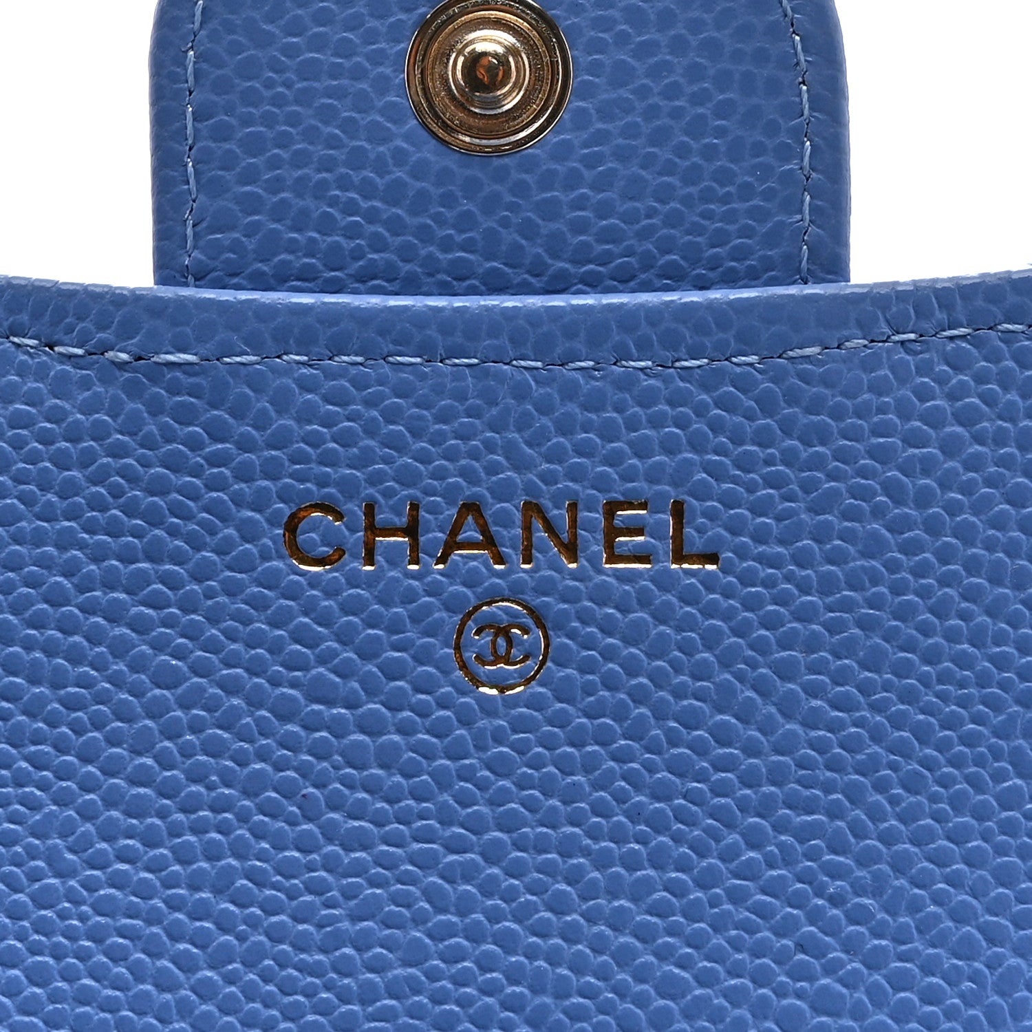 Chanel Caviar Quilted Compact Flap Wallet Blue 6 of 8