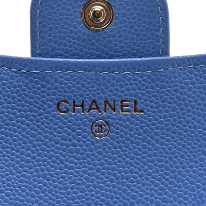 Chanel Caviar Quilted Compact Flap Wallet Blue 6 of 8