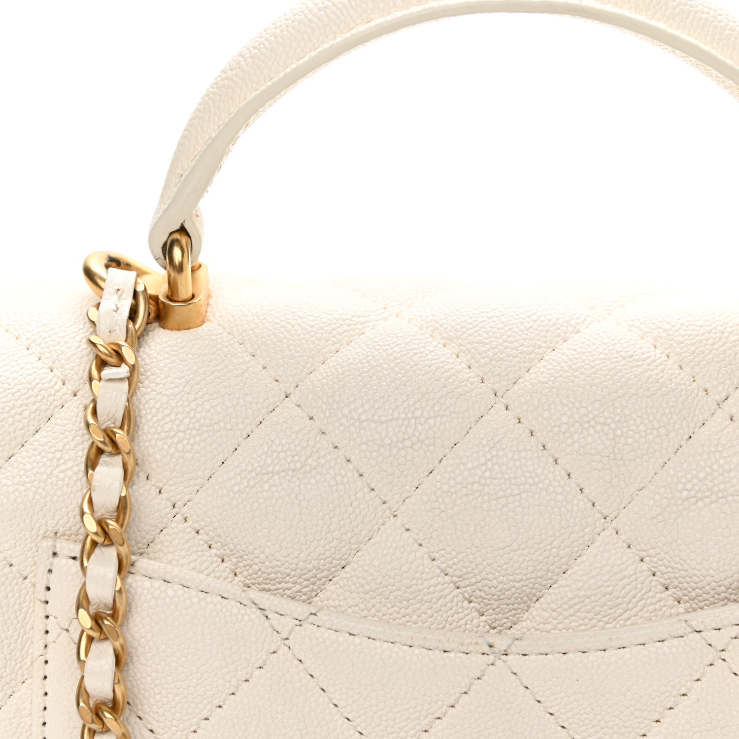 Chanel Caviar Quilted Mini Top Handle Rectangular Flap White 12 of 15