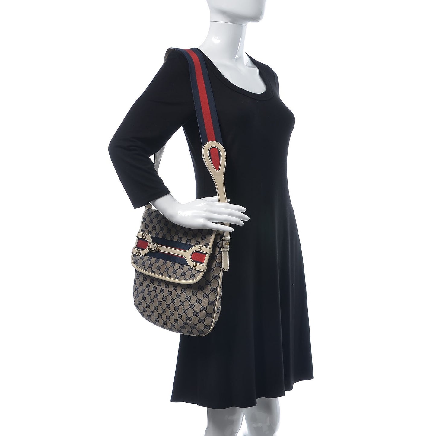 Monogram Web Crossbody Messenger White Navy