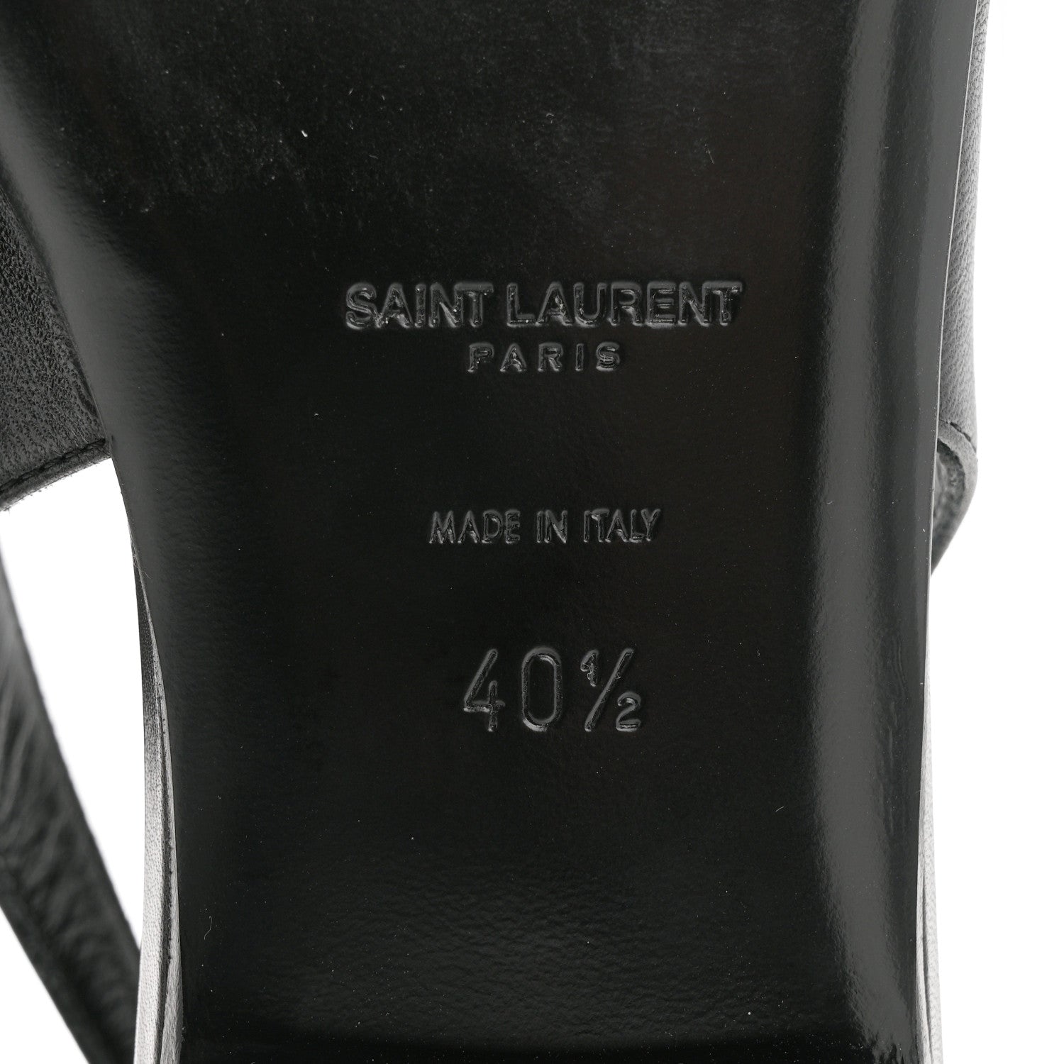 Saint Laurent Patent Smooth Lambskin Anais Slingback Flats 40.5 Navy Black 7 of 9