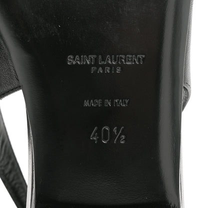 Saint Laurent Patent Smooth Lambskin Anais Slingback Flats 40.5 Navy Black 7 of 9