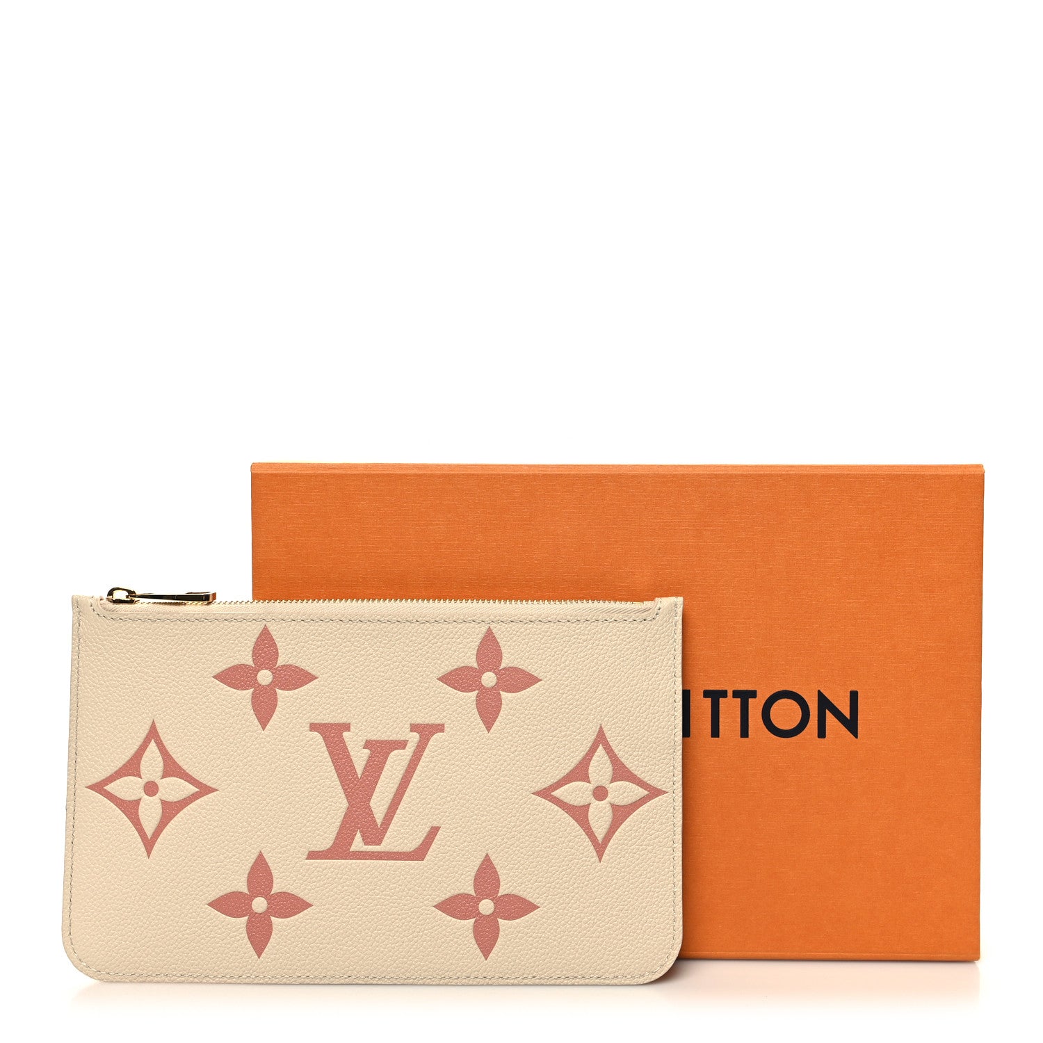 Louis Vuitton Empreinte Monogram Giant Neverfull MM Pochette Creme Rose Trianon 10 of 10