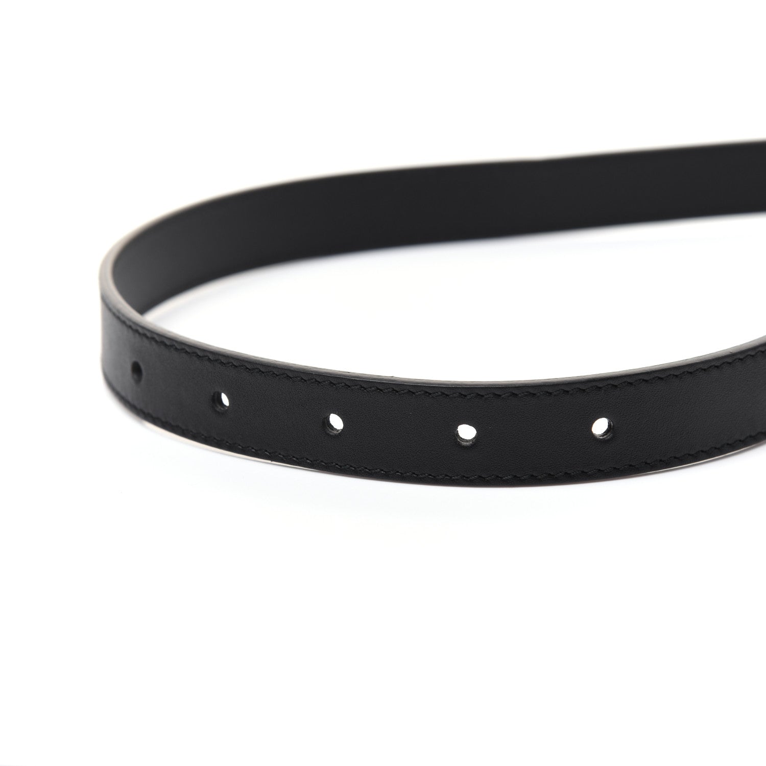 Gucci Calfskin Pearl Double G 20mm Belt 95 38 Black Cream 4 of 8