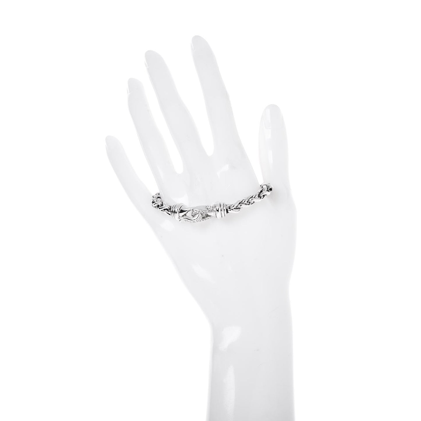 Sterling Silver Diamond 6mm Wheat Chain Bracelet