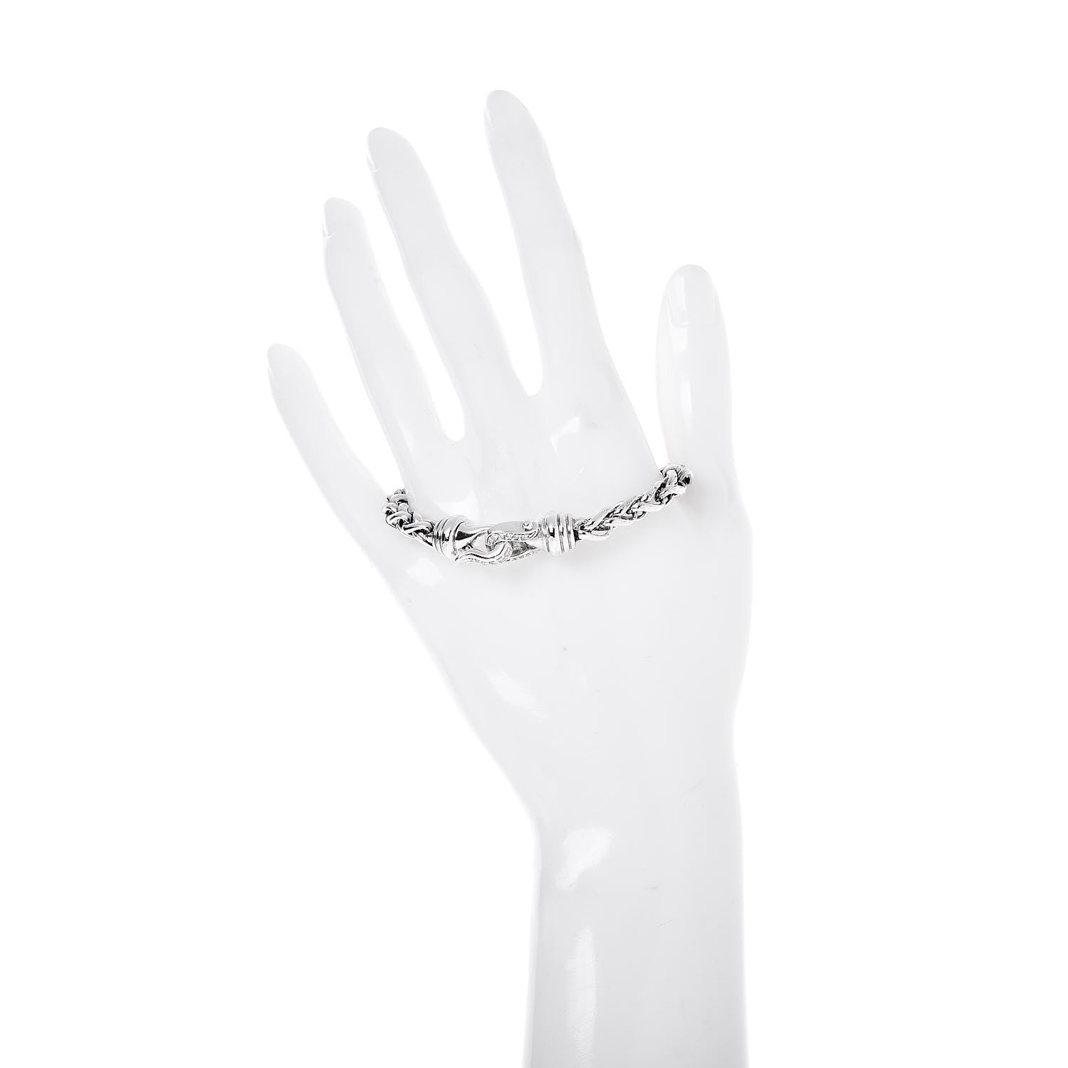 David Yurman Sterling Silver Diamond 6mm Wheat Chain Bracelet 2 of 4