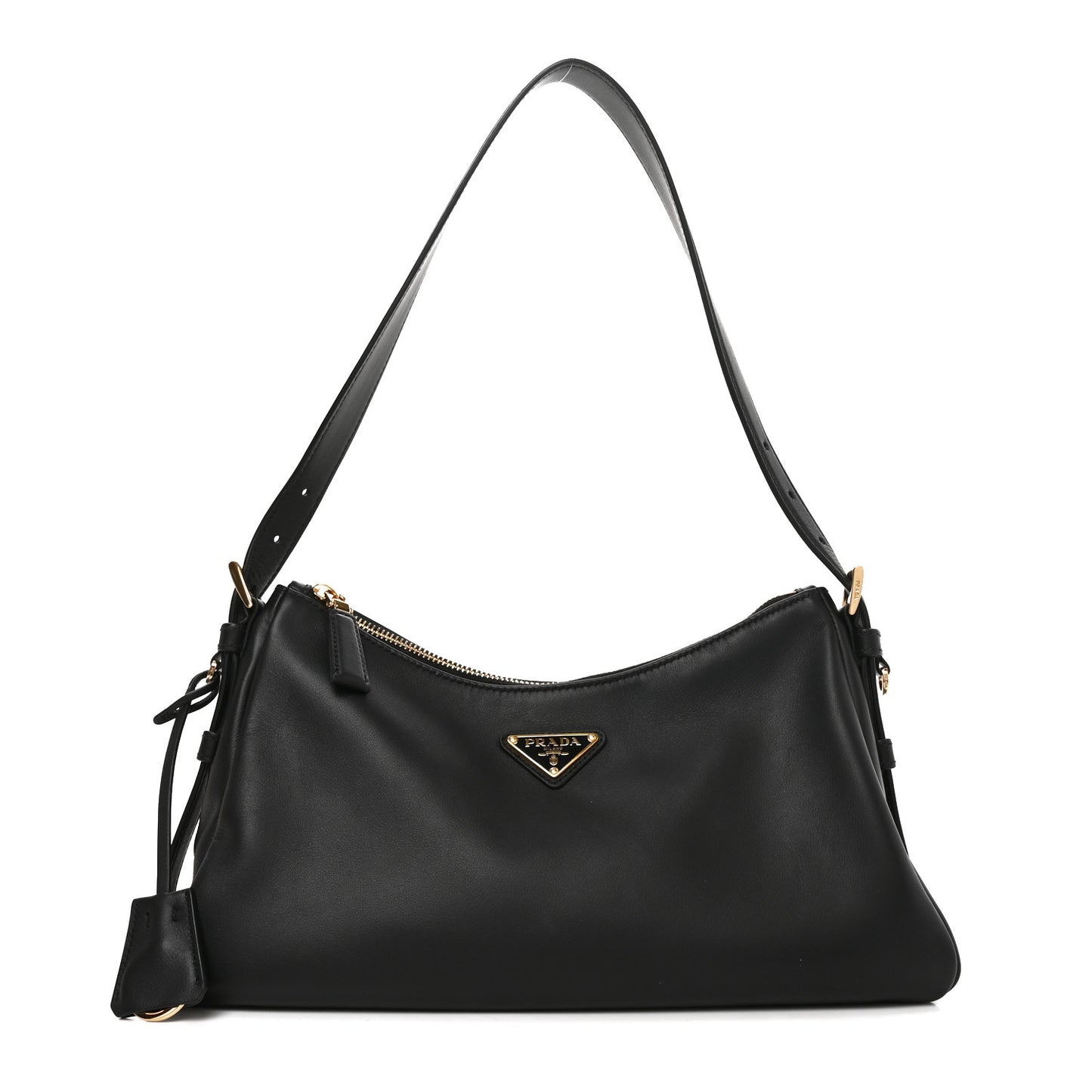 Soft Calfskin Medium Aimee Shoulder Bag Black