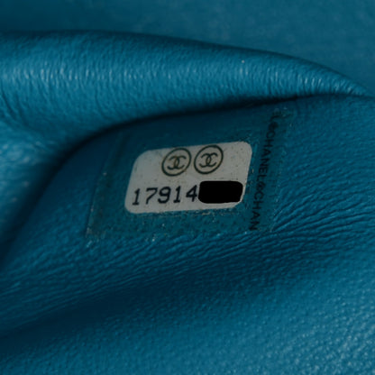 Chanel Patent Calfskin Quilted Jumbo Double Flap Turquoise 7 of 8