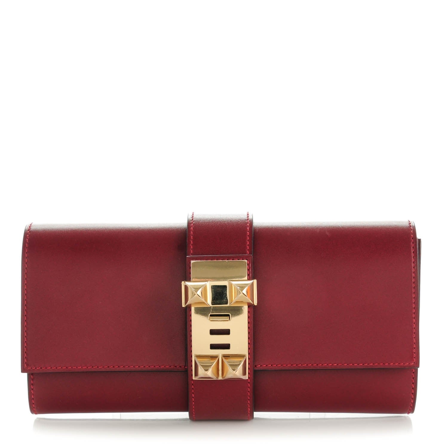 Hermes Tadelakt Medor 23 Clutch Rouge H 1 of 10
