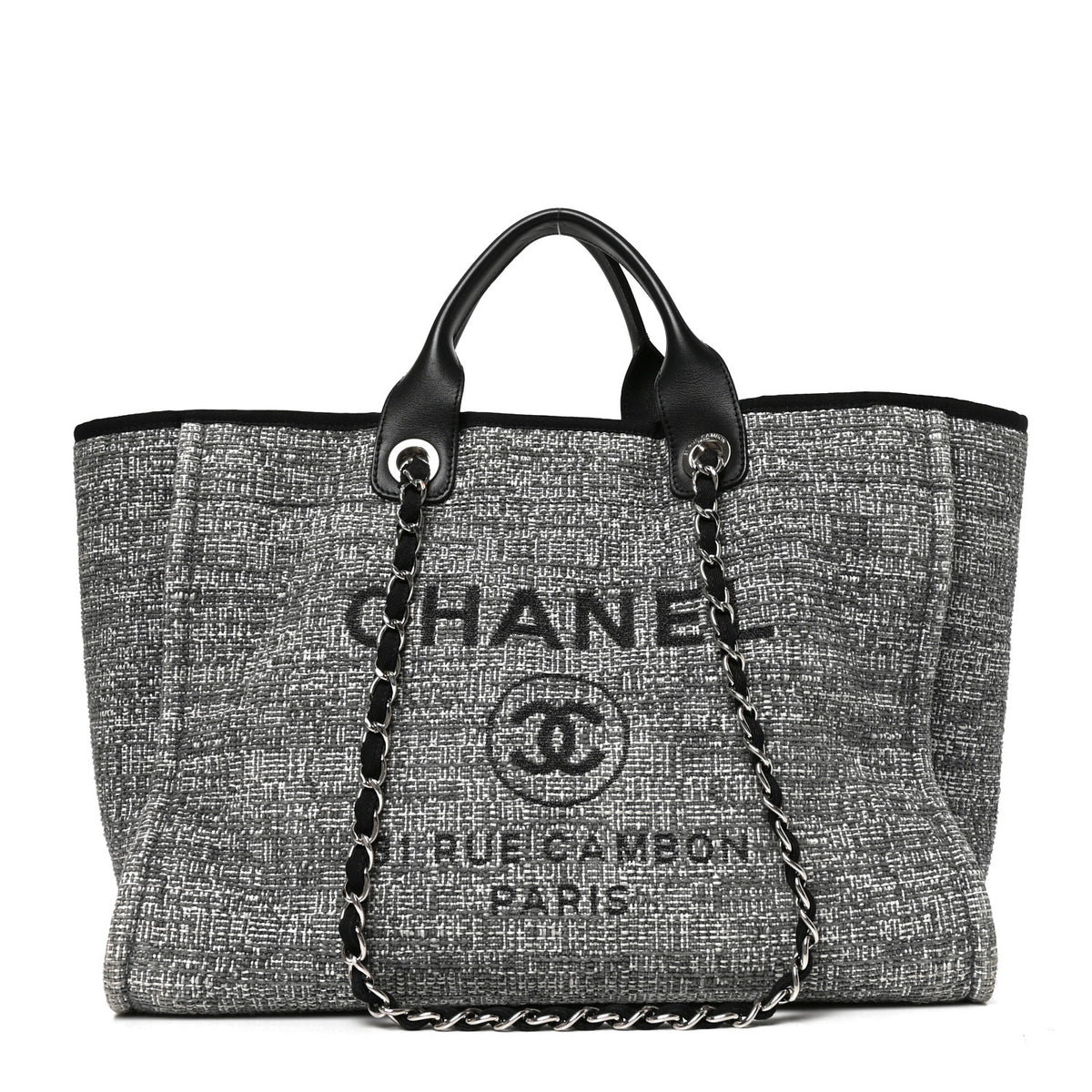 Chanel Canvas Medium Deauville Tote Charcoal 1 of 10
