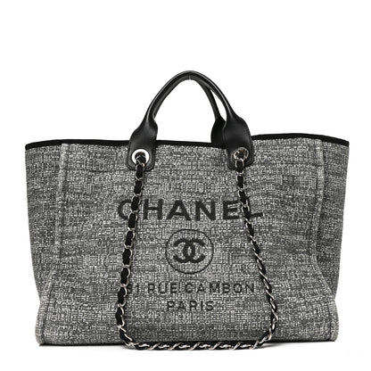 Chanel Canvas Medium Deauville Tote Charcoal 1 of 10