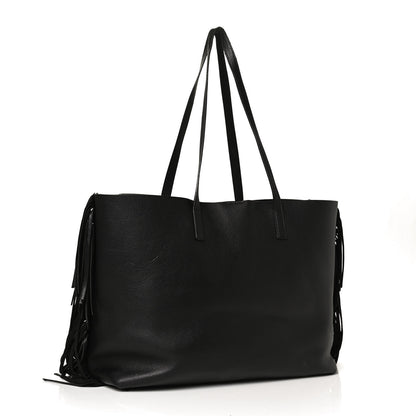 Saint Laurent Calfskin Large Fringe Shopping Tote Black 3 of 15