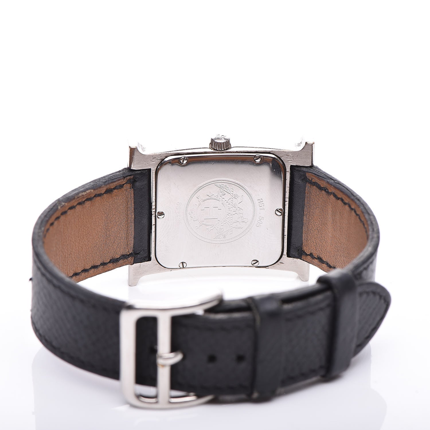 Hermes Stainless Steel Courchevel 26mm Heure H Hour Quartz Watch Noir 5 of 9