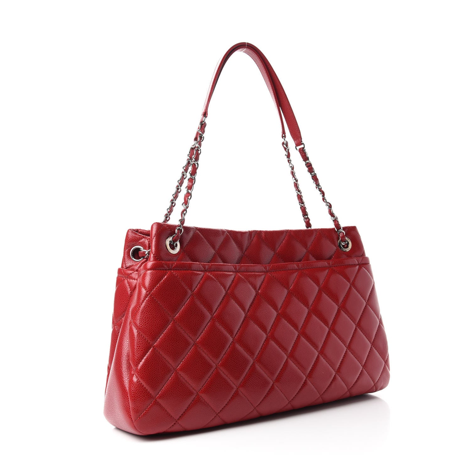 Chanel Caviar Quilted Timeless CC Soft Tote Red 3 of 11